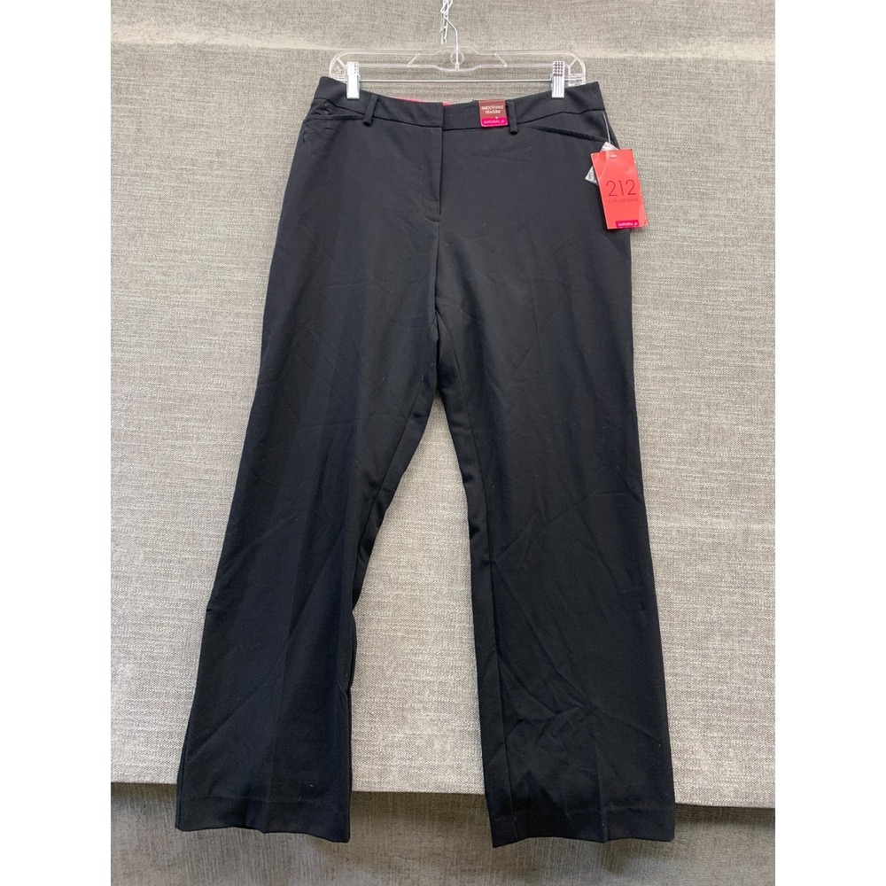 212 Collection Natural Fit Pants Womens 10 Petite Black Stretch Straight Leg‎
